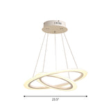 Acrylic 2/3-Tiered LED Chandelier Modern Style Coffee Small/Large Hoop Pendant Light Kit Clearhalo 'Ceiling Lights' 'Chandeliers' 'Modern Chandeliers' 'Modern' Lighting' 1969981