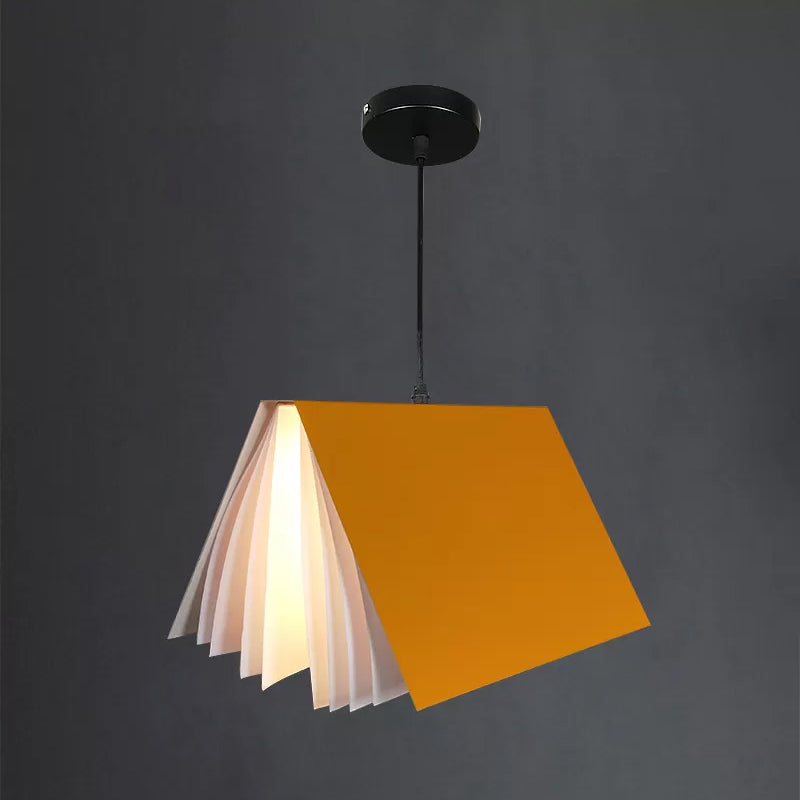 Book Pendant Ceiling Light Nordic Plastic 1-Bulb Living Room Hanging Lamp in White/Black/Yellow Clearhalo 'Ceiling Lights' 'Pendant Lights' 'Pendants' Lighting' 1970468