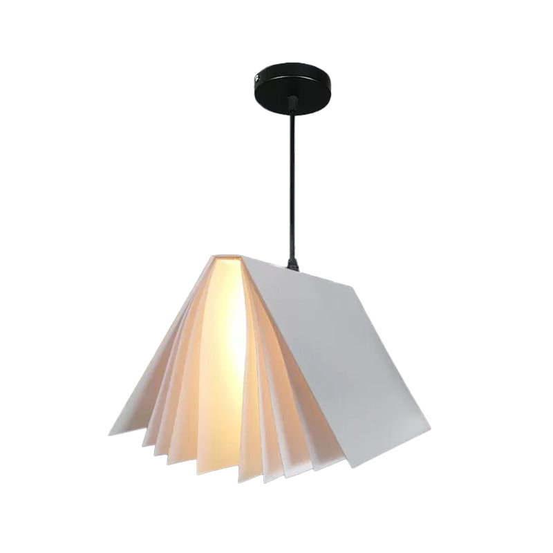 Book Pendant Ceiling Light Nordic Plastic 1-Bulb Living Room Hanging Lamp in White/Black/Yellow Clearhalo 'Ceiling Lights' 'Pendant Lights' 'Pendants' Lighting' 1970475