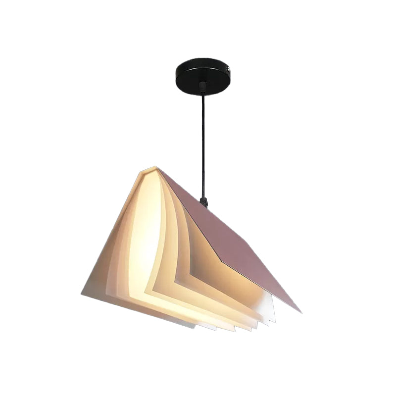 Book Pendant Ceiling Light Nordic Plastic 1-Bulb Living Room Hanging Lamp in White/Black/Yellow Pink Clearhalo 'Ceiling Lights' 'Pendant Lights' 'Pendants' Lighting' 1970477_3ec15e7a-9321-467e-a991-33a17f4b8b45