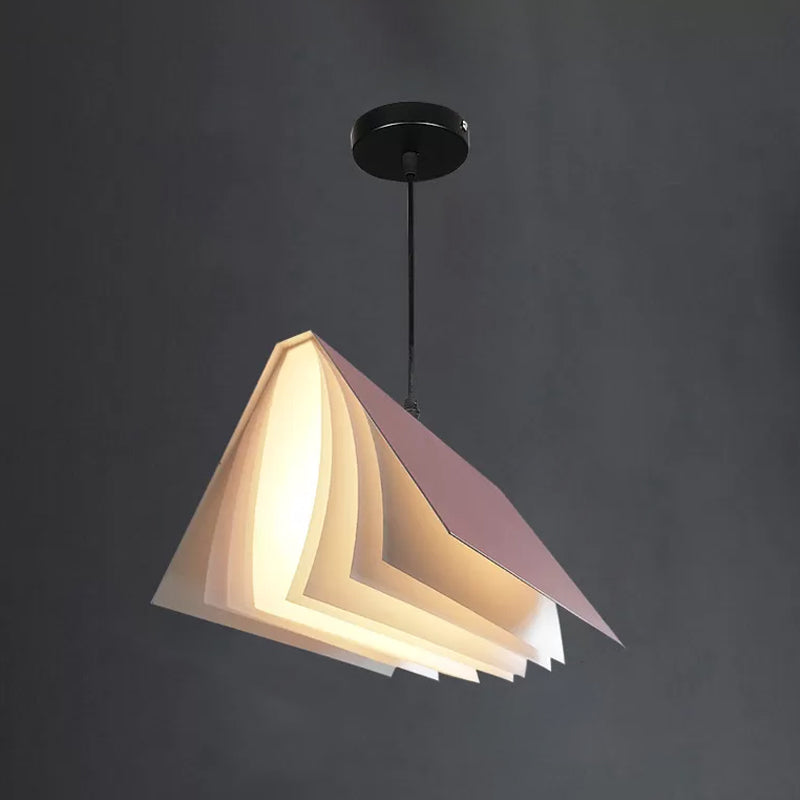 Book Pendant Ceiling Light Nordic Plastic 1-Bulb Living Room Hanging Lamp in White/Black/Yellow Clearhalo 'Ceiling Lights' 'Pendant Lights' 'Pendants' Lighting' 1970478