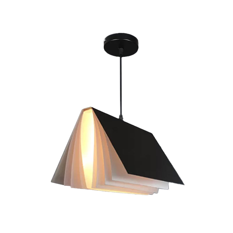 Book Pendant Ceiling Light Nordic Plastic 1-Bulb Living Room Hanging Lamp in White/Black/Yellow Clearhalo 'Ceiling Lights' 'Pendant Lights' 'Pendants' Lighting' 1970479