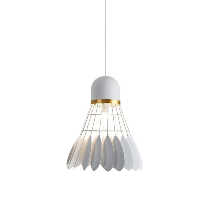 Badminton Hanging Lamp Artistry Metallic 1-Light Dinning Room Pendant Ceiling Light in White/Black/Grey Clearhalo 'Ceiling Lights' 'Pendant Lights' 'Pendants' Lighting' 1970490