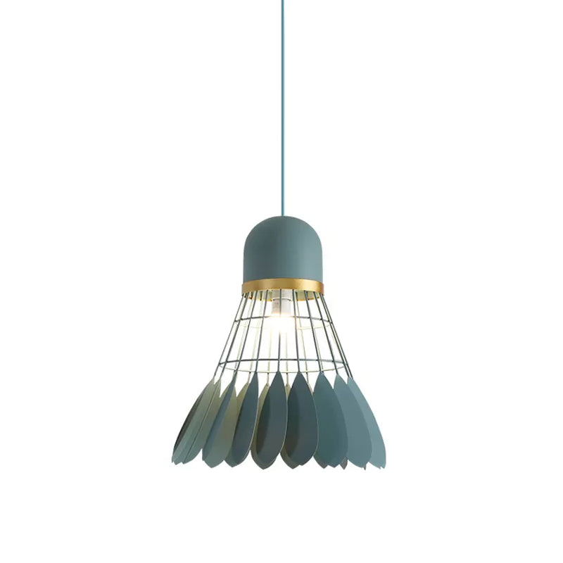 Badminton Hanging Lamp Artistry Metallic 1-Light Dinning Room Pendant Ceiling Light in White/Black/Grey Clearhalo 'Ceiling Lights' 'Pendant Lights' 'Pendants' Lighting' 1970495