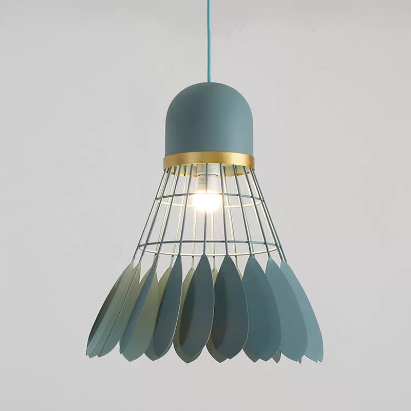 Badminton Hanging Lamp Artistry Metallic 1-Light Dinning Room Pendant Ceiling Light in White/Black/Grey Clearhalo 'Ceiling Lights' 'Pendant Lights' 'Pendants' Lighting' 1970496