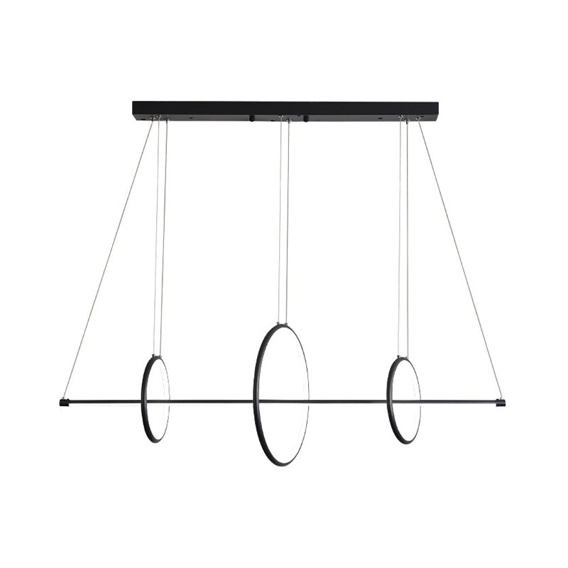 Circle and Linear Pendant Lamp Minimalist Acrylic Black/Gold LED Island Lighting in Warm/White Light, 35.5"/43" Width Clearhalo 'Ceiling Lights' 'Island Lights' Lighting' 1970679