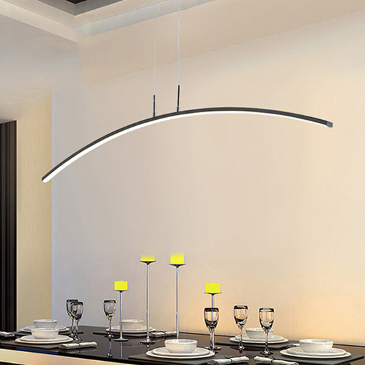 Black/White Arched Island Lighting Simple Style Acrylic LED Hanging Pendant Light in Warm/White Light Clearhalo 'Ceiling Lights' 'Island Lights' Lighting' 1970687
