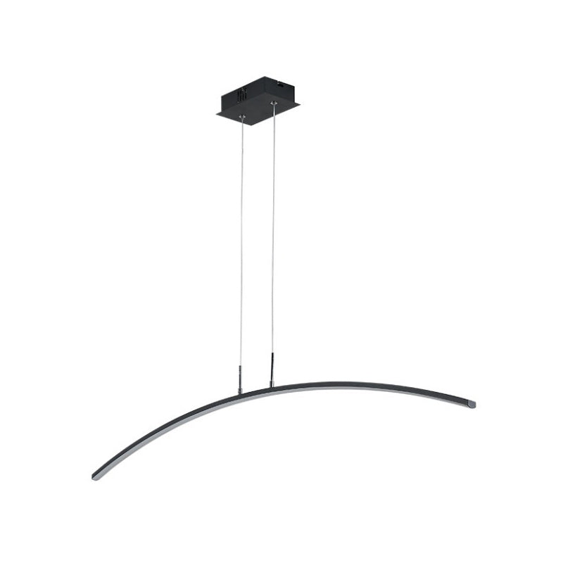 Black/White Arched Island Lighting Simple Style Acrylic LED Hanging Pendant Light in Warm/White Light Clearhalo 'Ceiling Lights' 'Island Lights' Lighting' 1970689