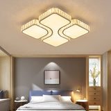 Modern Square Ceiling Light with Crystal Deco Acrylic White LED Flush Mount Light for Hallway White Clearhalo 'Ceiling Lights' 'Close To Ceiling Lights' 'Close to ceiling' 'Flush mount' Lighting' 197102