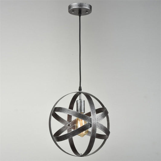 Metallic Interlocking Ring Pendant Lamp Industrial 1 Head Dining Room Down Lighting in Black/Rust/Silver Clearhalo 'Art Deco Pendants' 'Black' 'Cast Iron' 'Ceiling Lights' 'Ceramic' 'Crystal' 'Industrial Pendants' 'Industrial' 'Metal' 'Middle Century Pendants' 'Pendant Lights' 'Pendants' 'Rustic Pendants' 'Tiffany' Lighting' 1971144