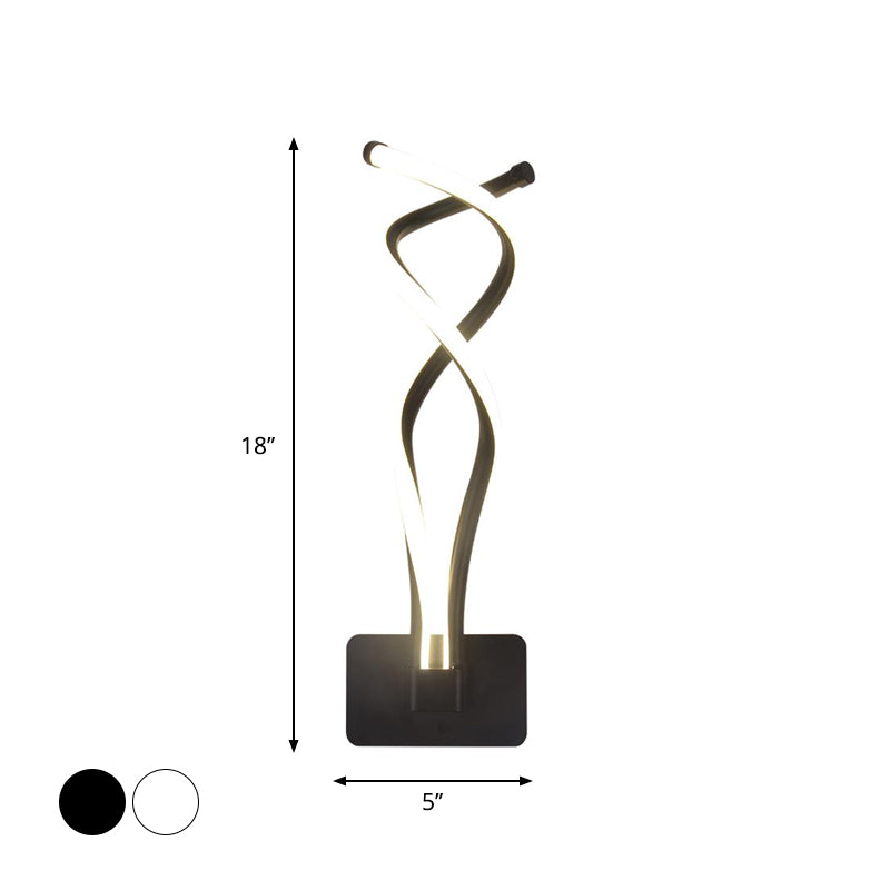 Minimalistic LED Wall Sconce Black/White Wavy/Musical Note/Curved Wall Mount Lamp with Acrylic Shade for Bedroom Clearhalo 'Cast Iron' 'Glass' 'Industrial' 'Modern wall lights' 'Modern' 'Tiffany' 'Traditional wall lights' 'Wall Lamps & Sconces' 'Wall Lights' Lighting' 1971437