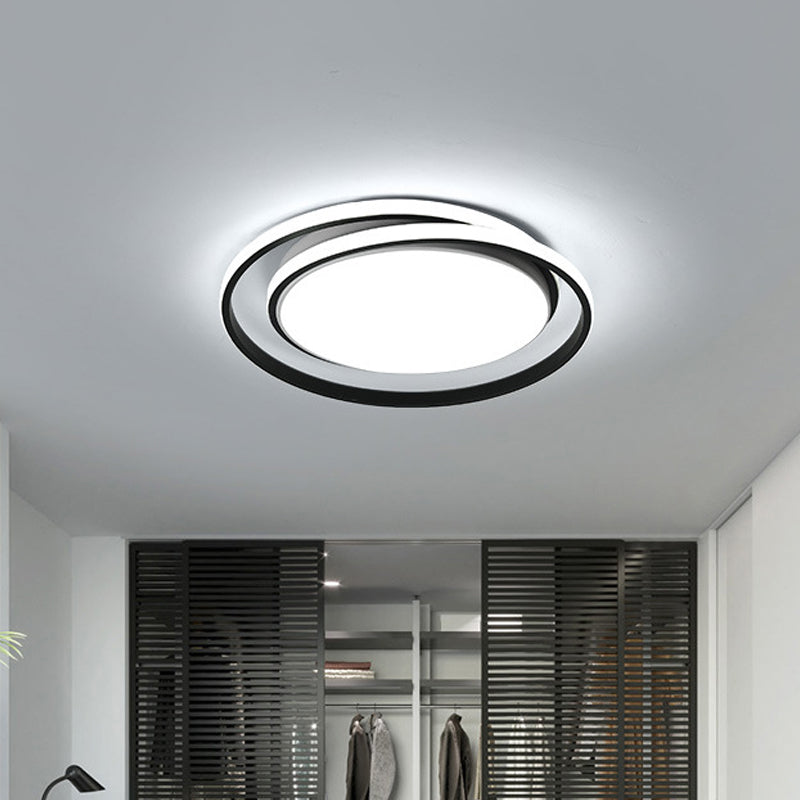 Black/Gold Circular LED Flushmount Modernist Acrylic Ceiling Lighting in Warm/White Light, 18"/21.5" Width Clearhalo 'Ceiling Lights' 'Close To Ceiling Lights' 'Close to ceiling' 'Flush mount' Lighting' 1971466