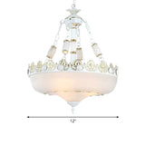 12"/16" W Basket Shaped White Glass Pendant Classic Living Room LED Hanging Ceiling Light in Brass Clearhalo 'Ceiling Lights' 'Chandeliers' Lighting' options 1972087