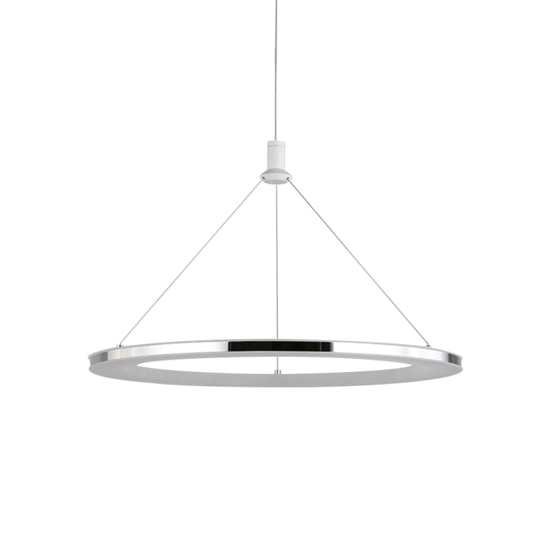 White Ring Pendant Light Fixture Simple 1/3/5-Head Acrylic Ceiling Suspension Lamp, 8"/12" Wide Clearhalo 'Ceiling Lights' 'Modern Pendants' 'Modern' 'Pendant Lights' 'Pendants' Lighting' 1972623