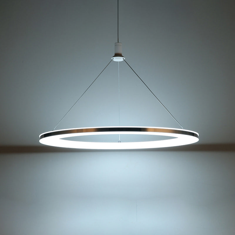 White Ring Pendant Light Fixture Simple 1/3/5-Head Acrylic Ceiling Suspension Lamp, 8"/12" Wide Clearhalo 'Ceiling Lights' 'Modern Pendants' 'Modern' 'Pendant Lights' 'Pendants' Lighting' 1972625