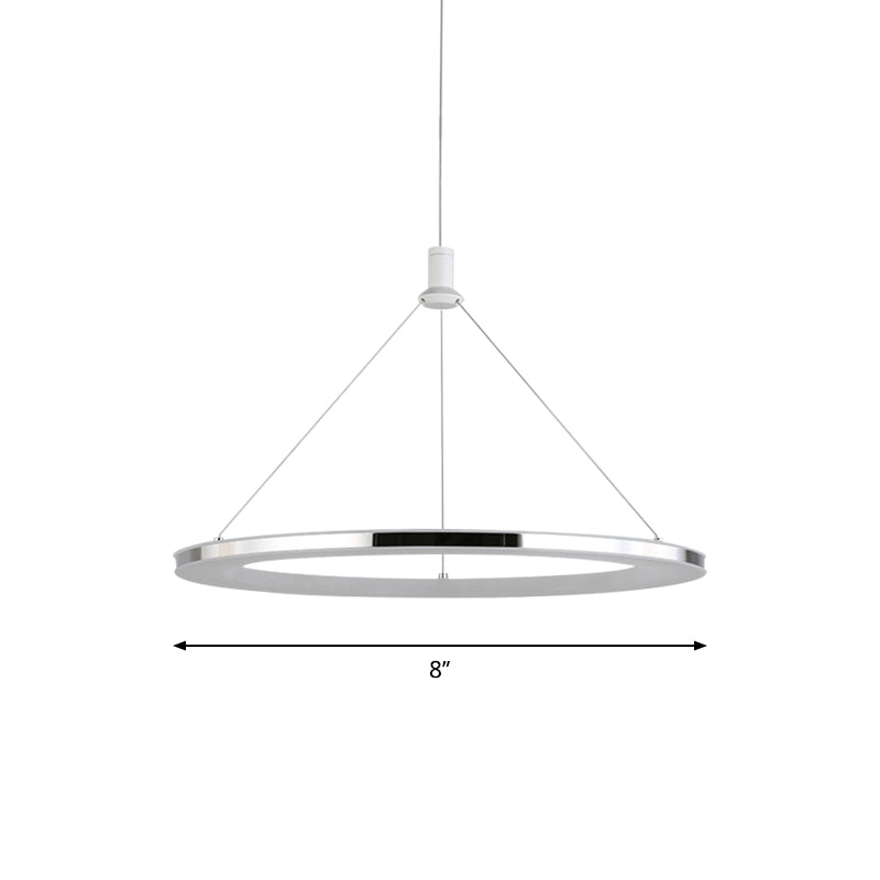 White Ring Pendant Light Fixture Simple 1/3/5-Head Acrylic Ceiling Suspension Lamp, 8"/12" Wide Clearhalo 'Ceiling Lights' 'Modern Pendants' 'Modern' 'Pendant Lights' 'Pendants' Lighting' 1972626
