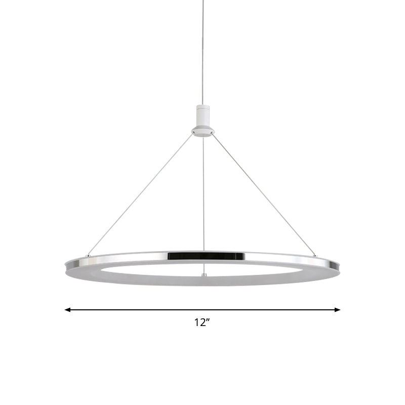 White Ring Pendant Light Fixture Simple 1/3/5-Head Acrylic Ceiling Suspension Lamp, 8"/12" Wide Clearhalo 'Ceiling Lights' 'Modern Pendants' 'Modern' 'Pendant Lights' 'Pendants' Lighting' 1972627