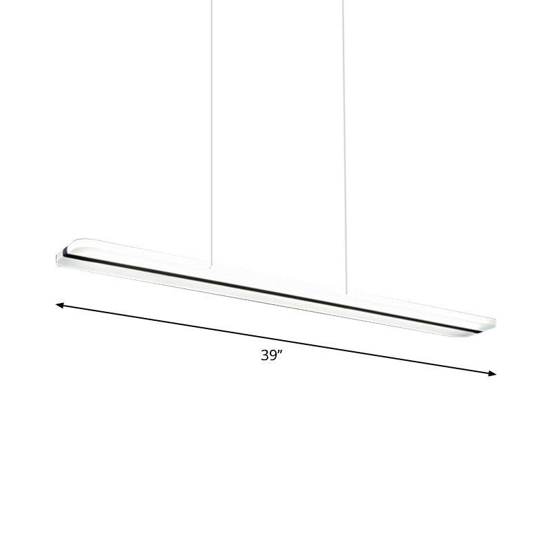 Curved/Straight Line Dining Room Pendant Acrylic Minimalistic LED Hanging Ceiling Light in Black, Warm/White Light Clearhalo 'Ceiling Lights' 'Modern Pendants' 'Modern' 'Pendant Lights' 'Pendants' Lighting' 1972671