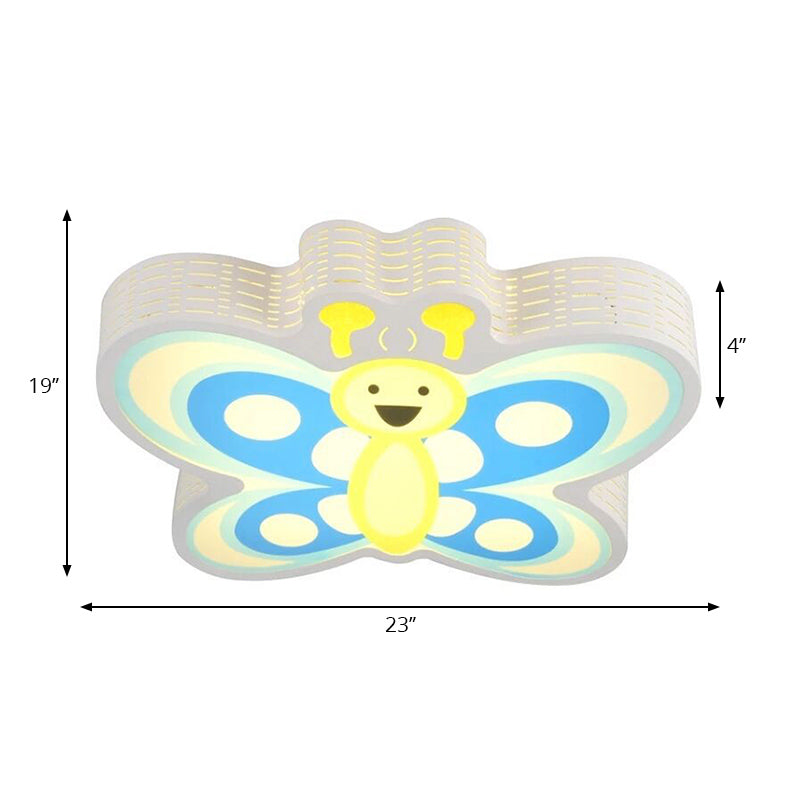 Modern Butterfly Shape Ceiling Light Fixture Acrylic Yellow Ceiling Light for Kindergarten Clearhalo 'Ceiling Lights' 'Close To Ceiling Lights' 'Close to ceiling' 'Flush mount' Lighting' 197309