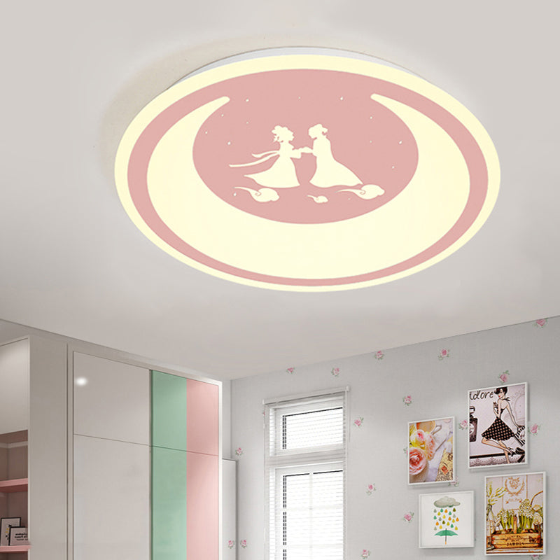 Chinese Valentine's Day Themed Ceiling Lamp Romantic Acrylic LED Flush Ceiling Light for Kid Bedroom Pink Clearhalo 'Ceiling Lights' 'Close To Ceiling Lights' 'Close to ceiling' 'Flush mount' Lighting' 197445