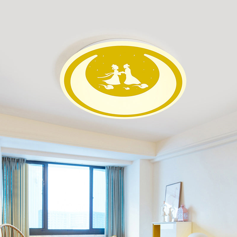 Chinese Valentine's Day Themed Ceiling Lamp Romantic Acrylic LED Flush Ceiling Light for Kid Bedroom Yellow Clearhalo 'Ceiling Lights' 'Close To Ceiling Lights' 'Close to ceiling' 'Flush mount' Lighting' 197454