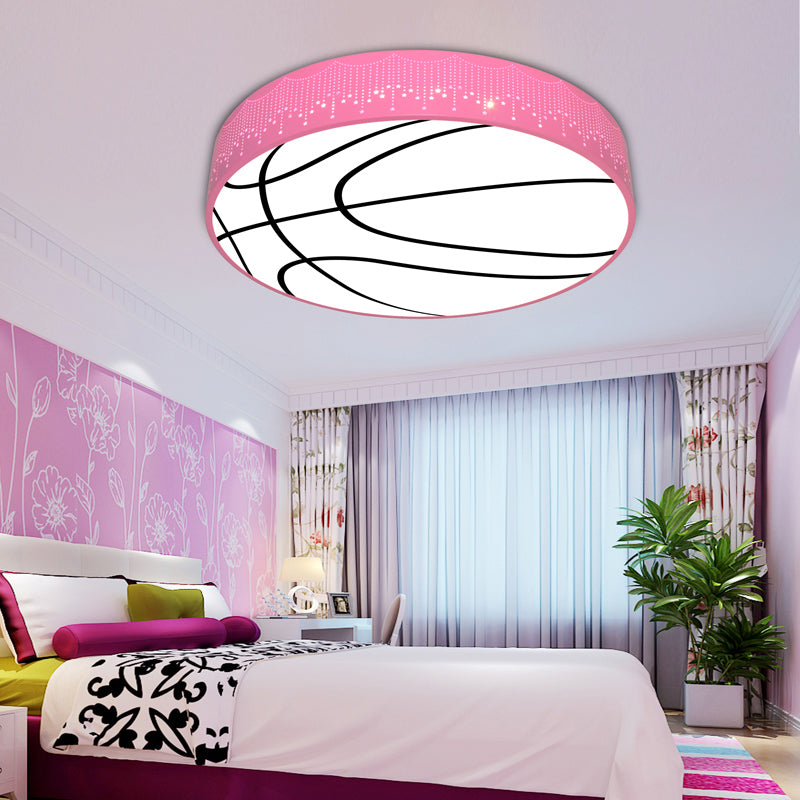 Cartoon Circle Ceiling Light Acrylic Flush Ceiling Lights for Kid Bedroom Pink A Clearhalo 'Ceiling Lights' 'Close To Ceiling Lights' 'Close to ceiling' 'Flush mount' Lighting' 197472