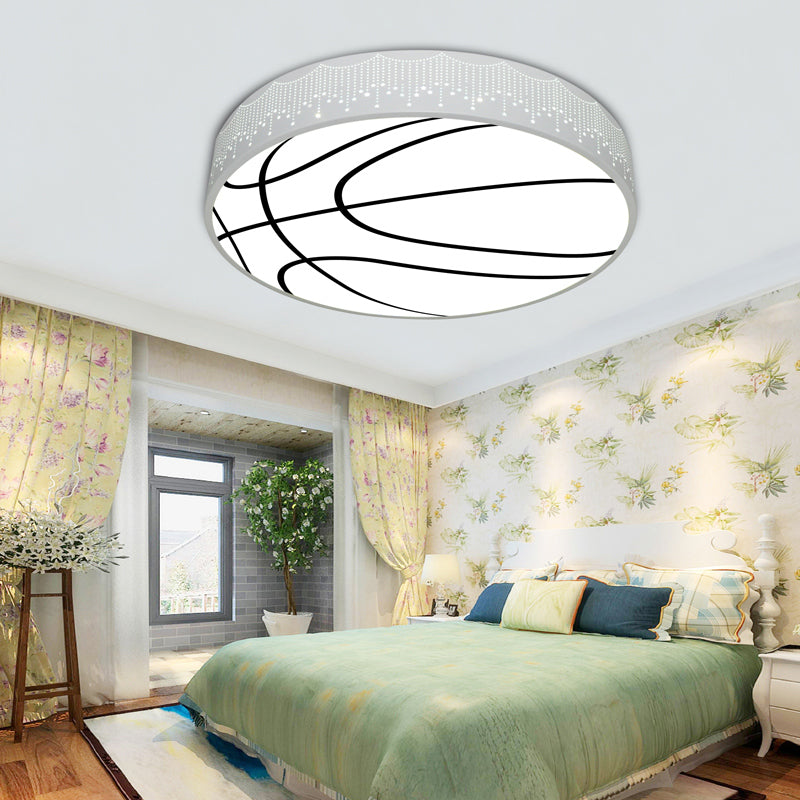 Cartoon Circle Ceiling Light Acrylic Flush Ceiling Lights for Kid Bedroom White A Clearhalo 'Ceiling Lights' 'Close To Ceiling Lights' 'Close to ceiling' 'Flush mount' Lighting' 197474