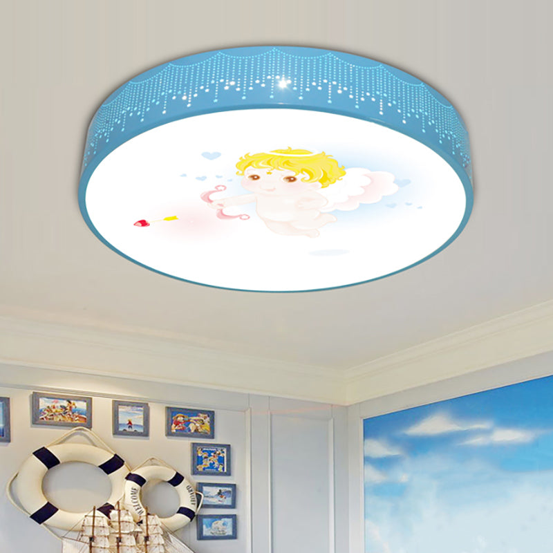 Cartoon Circle Ceiling Light Acrylic Flush Ceiling Lights for Kid Bedroom Blue B Clearhalo 'Ceiling Lights' 'Close To Ceiling Lights' 'Close to ceiling' 'Flush mount' Lighting' 197476