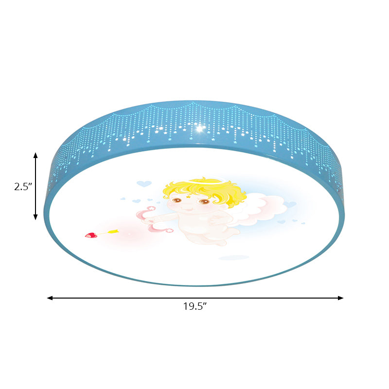 Cartoon Circle Ceiling Light Acrylic Flush Ceiling Lights for Kid Bedroom Clearhalo 'Ceiling Lights' 'Close To Ceiling Lights' 'Close to ceiling' 'Flush mount' Lighting' 197478