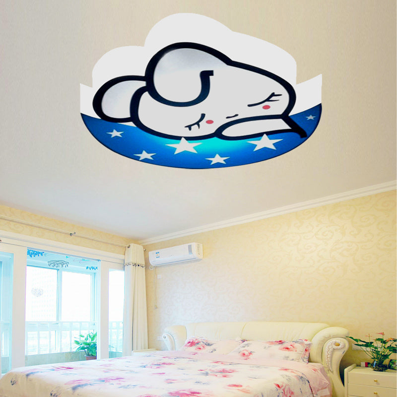 Cartoon Rabbit Flush Ceiling Light Fixture Acrylic Ceiling Light for Kindergarten Clearhalo 'Ceiling Lights' 'Close To Ceiling Lights' 'Close to ceiling' 'Flush mount' Lighting' 197517