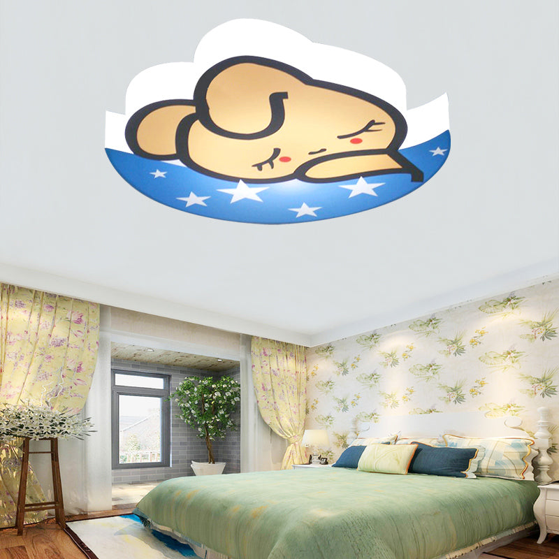 Cartoon Rabbit Flush Ceiling Light Fixture Acrylic Ceiling Light for Kindergarten Brown Clearhalo 'Ceiling Lights' 'Close To Ceiling Lights' 'Close to ceiling' 'Flush mount' Lighting' 197520