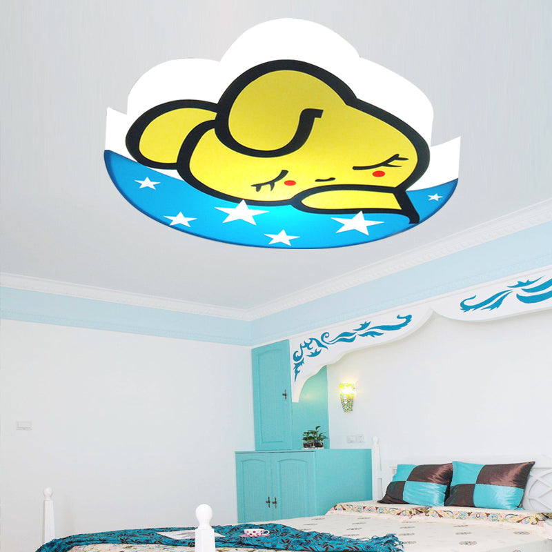 Cartoon Rabbit Flush Ceiling Light Fixture Acrylic Ceiling Light for Kindergarten Yellow Clearhalo 'Ceiling Lights' 'Close To Ceiling Lights' 'Close to ceiling' 'Flush mount' Lighting' 197522