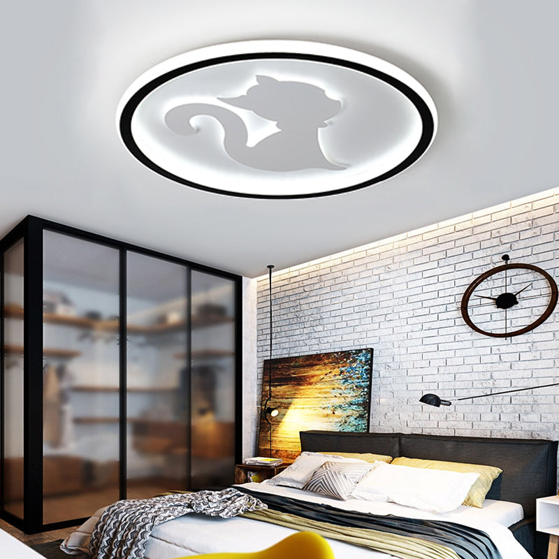 Acrylic Kitten LED Ceiling Fixture Animal LED Ceiling Mount Light for Bedroom Nursing Room Clearhalo 'Ceiling Lights' 'Close To Ceiling Lights' 'Close to ceiling' 'Flush mount' Lighting' 197537