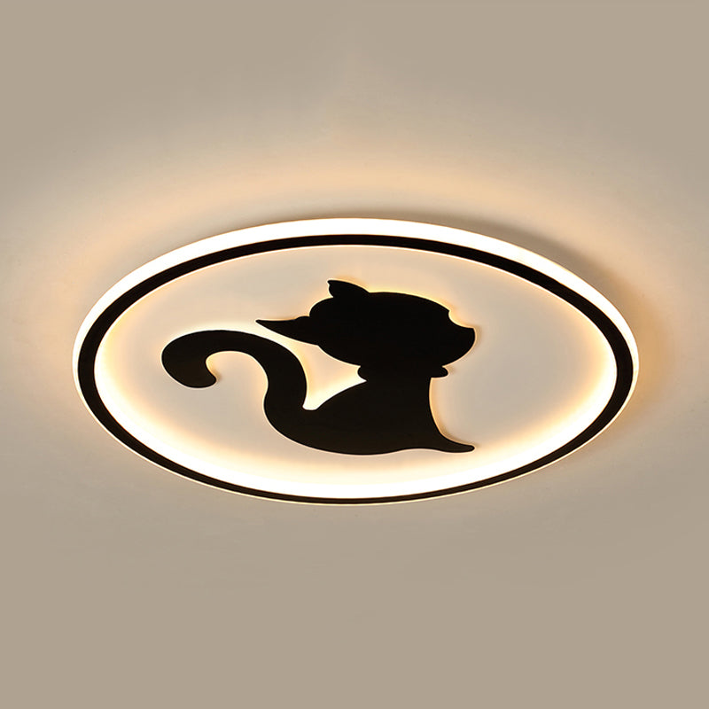 Acrylic Kitten LED Ceiling Fixture Animal LED Ceiling Mount Light for Bedroom Nursing Room Clearhalo 'Ceiling Lights' 'Close To Ceiling Lights' 'Close to ceiling' 'Flush mount' Lighting' 197542