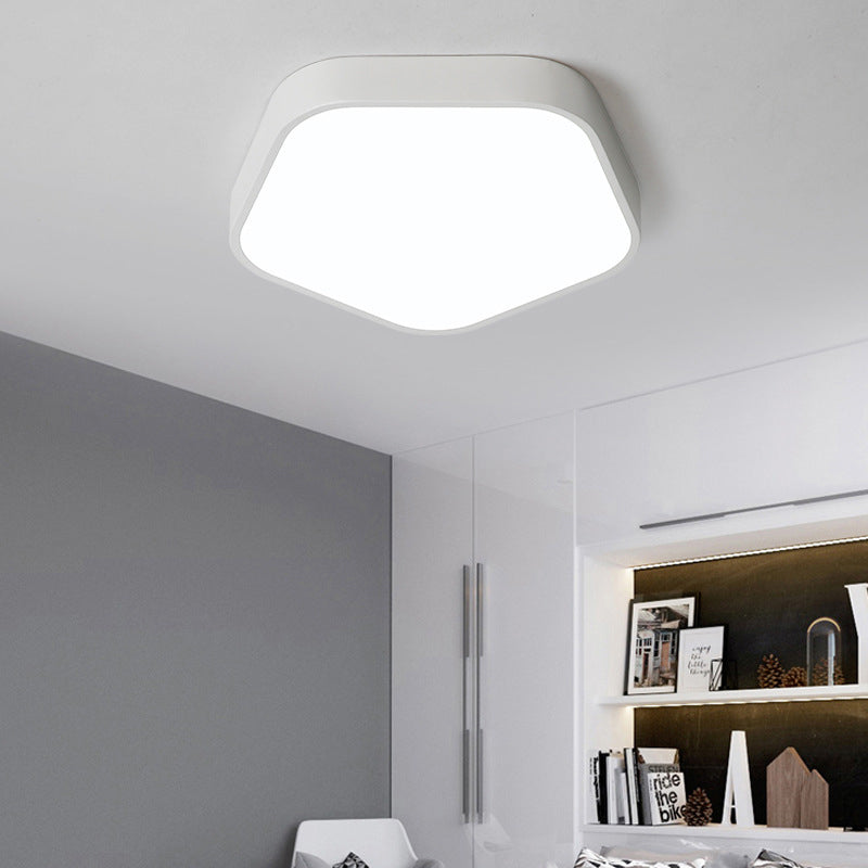 Pentagon Slim Panel Flush Mount Light Simple Style Acrylic Ceiling Light for Study Room White Clearhalo 'Ceiling Lights' 'Close To Ceiling Lights' 'Close to ceiling' Lighting' 197568