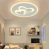 Lovely Double Loving Heart Ceiling Light Acrylic White LED Flush Mount Light for Baby Room White Clearhalo 'Ceiling Lights' 'Close To Ceiling Lights' 'Close to ceiling' 'Flush mount' Lighting' 197604