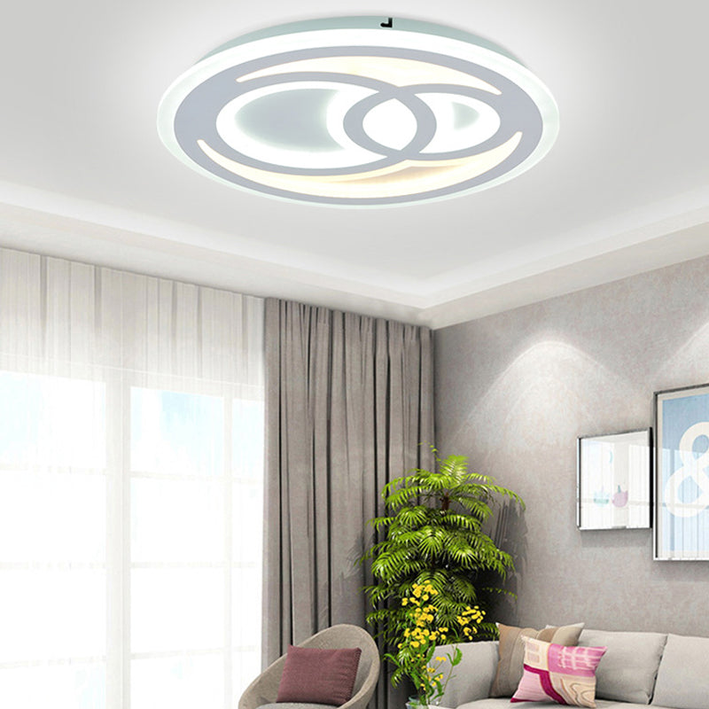 Acrylic Snowman-Shaped Ceiling Fixture Contemporary LED Flush Ceiling Light in White for Kid Bedroom White White Clearhalo 'Ceiling Lights' 'Close To Ceiling Lights' 'Close to ceiling' 'Flush mount' Lighting' 197628