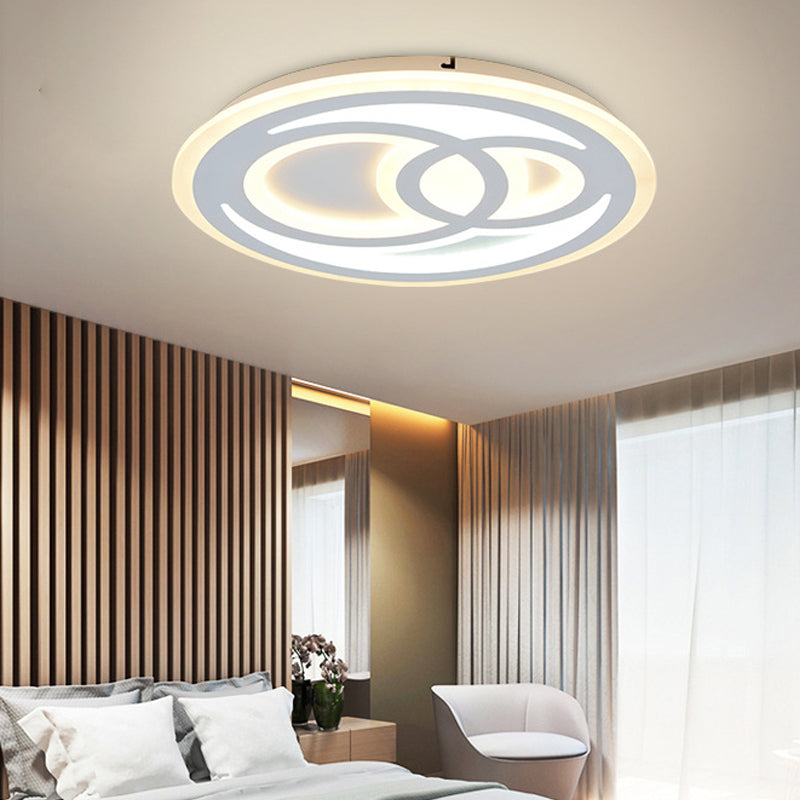 Acrylic Snowman-Shaped Ceiling Fixture Contemporary LED Flush Ceiling Light in White for Kid Bedroom White Third Gear Clearhalo 'Ceiling Lights' 'Close To Ceiling Lights' 'Close to ceiling' 'Flush mount' Lighting' 197629