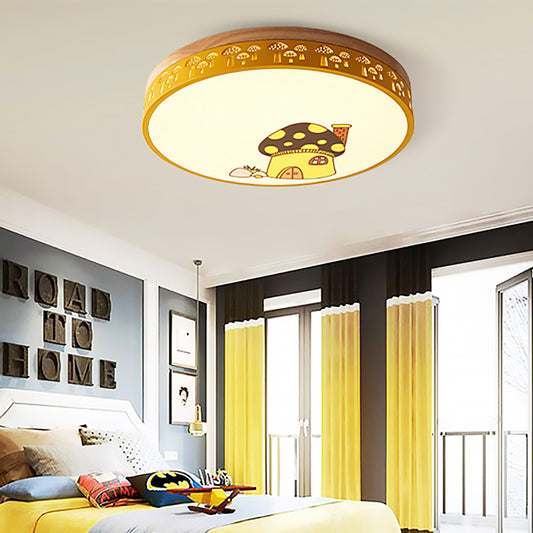 Circle for Kindergarten Ceiling Light Ceiling Light Modern Flush Mount Ceiling Fixture Yellow Clearhalo 'Ceiling Lights' 'Close To Ceiling Lights' 'Close to ceiling' 'Flush mount' Lighting' 197652