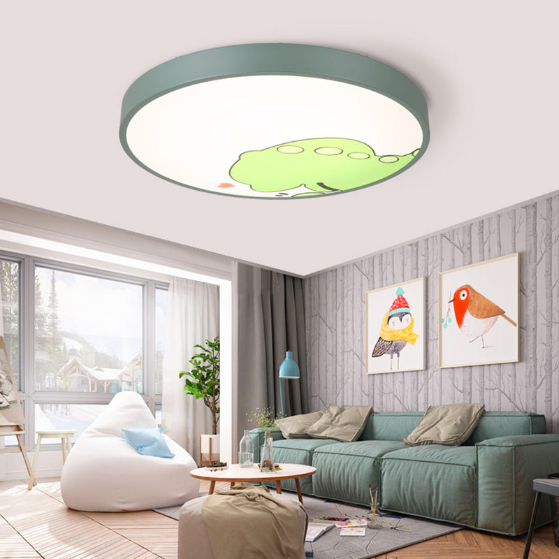 Acrylic Round Ceiling Light Fixture Cartoon Flush Mount Ceiling Light for Living Room Green Clearhalo 'Ceiling Lights' 'Close To Ceiling Lights' 'Close to ceiling' 'Flush mount' Lighting' 197680