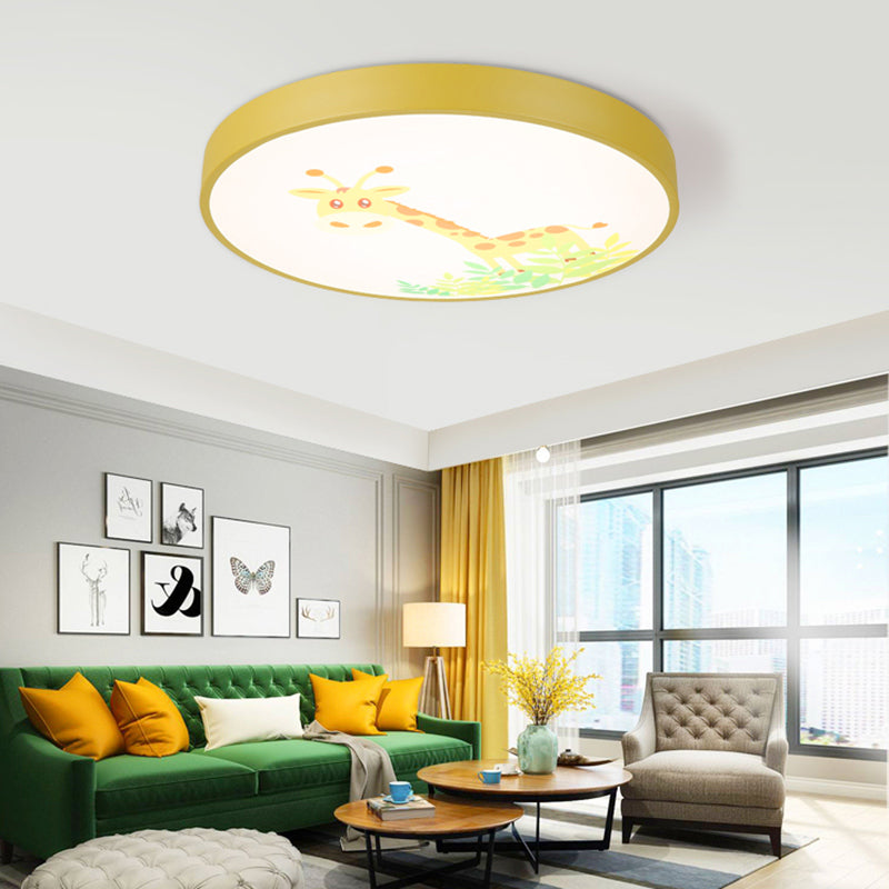 Acrylic Round Ceiling Light Fixture Cartoon Flush Mount Ceiling Light for Living Room Yellow Clearhalo 'Ceiling Lights' 'Close To Ceiling Lights' 'Close to ceiling' 'Flush mount' Lighting' 197682