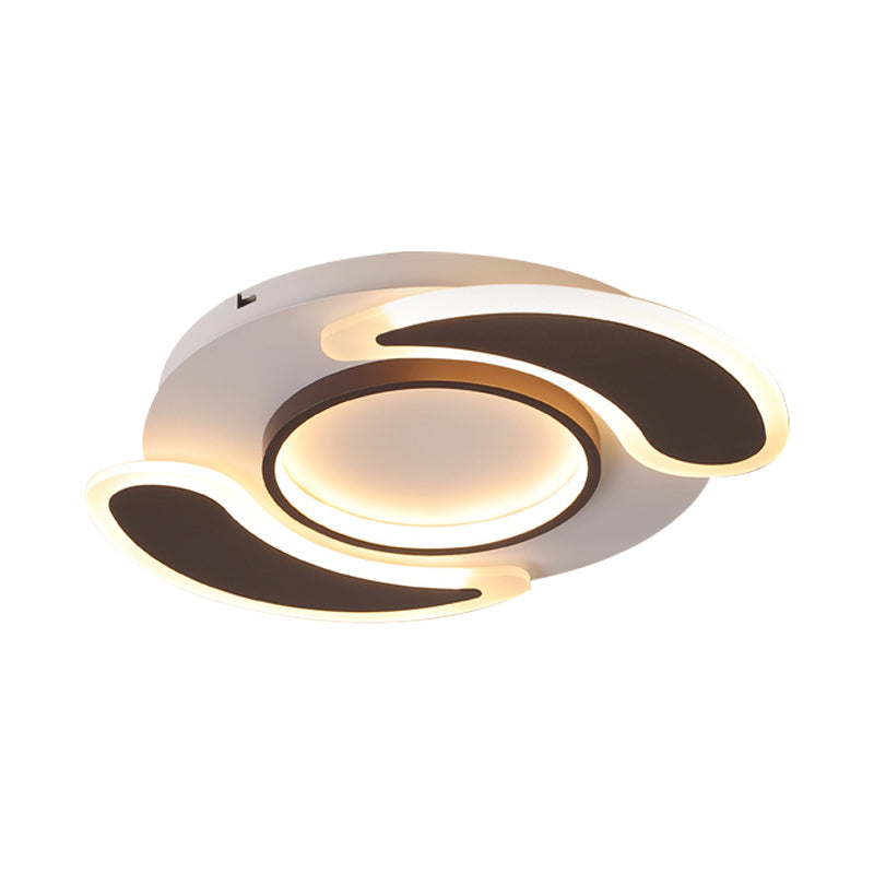 Contemporary Ring Teardrop Flush Ceiling Light Acrylic Black LED Ceiling Lamp for Dining Room Clearhalo 'Ceiling Lights' 'Close To Ceiling Lights' 'Close to ceiling' 'Flush mount' Lighting' 197696