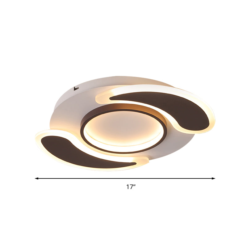 Contemporary Ring Teardrop Flush Ceiling Light Acrylic Black LED Ceiling Lamp for Dining Room Clearhalo 'Ceiling Lights' 'Close To Ceiling Lights' 'Close to ceiling' 'Flush mount' Lighting' 197697