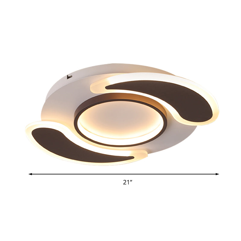 Contemporary Ring Teardrop Flush Ceiling Light Acrylic Black LED Ceiling Lamp for Dining Room Clearhalo 'Ceiling Lights' 'Close To Ceiling Lights' 'Close to ceiling' 'Flush mount' Lighting' 197698