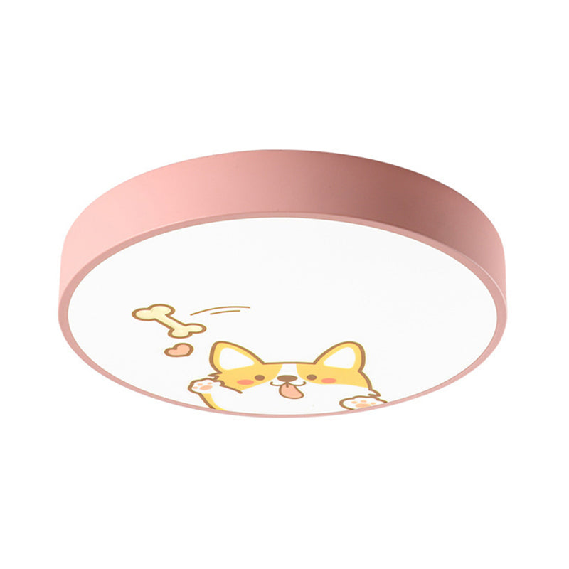 Kindergarten Circle Ceiling Light Fixture with Animal Acrylic Cute Flush Mount Ceiling Light Clearhalo 'Ceiling Lights' 'Close To Ceiling Lights' 'Close to ceiling' 'Flush mount' Lighting' 197716