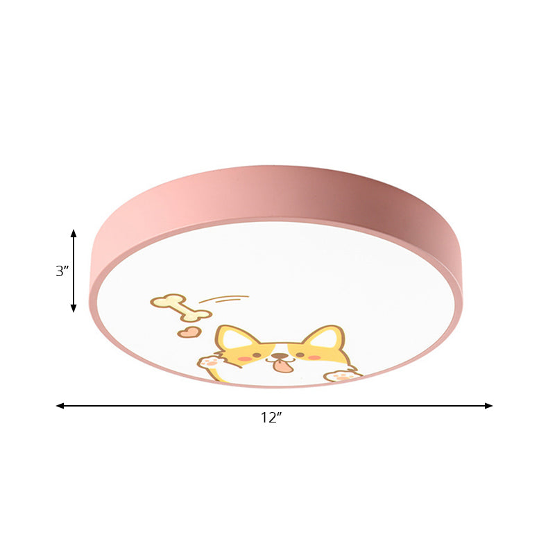 Kindergarten Circle Ceiling Light Fixture with Animal Acrylic Cute Flush Mount Ceiling Light Clearhalo 'Ceiling Lights' 'Close To Ceiling Lights' 'Close to ceiling' 'Flush mount' Lighting' 197717