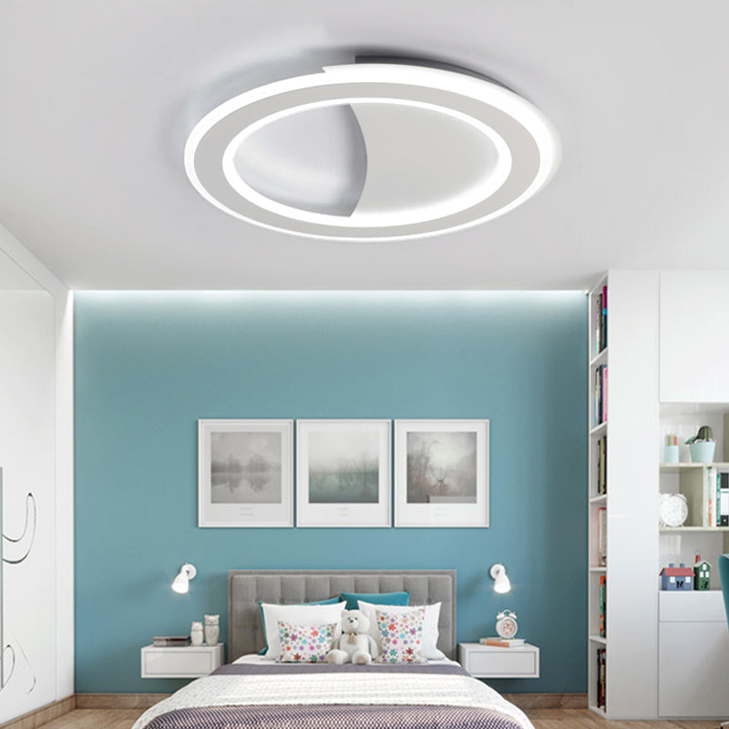 Energy-Saving Circular LED Ceiling Mount Light Modern Acrylic Ceiling Lamp for Adult Bedroom White Clearhalo 'Ceiling Lights' 'Close To Ceiling Lights' 'Close to ceiling' 'Flush mount' Lighting' 197748