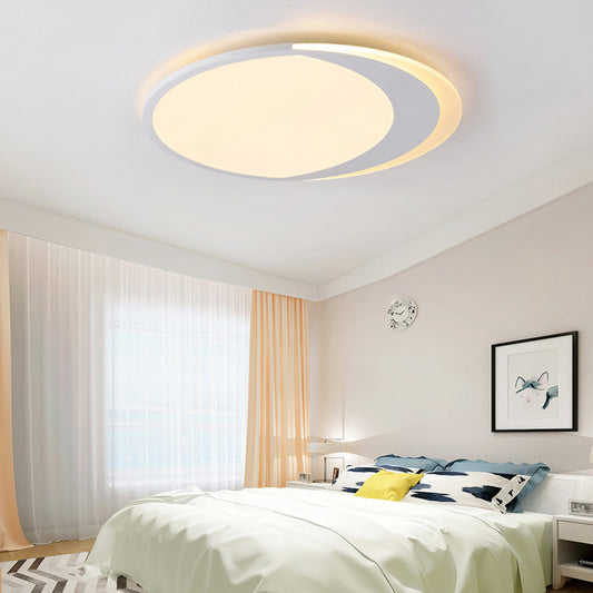 Crescent LED Flush Ceiling Light Simple Style Acrylic Ceiling Lamp in White for Kid Bedroom Clearhalo 'Ceiling Lights' 'Close To Ceiling Lights' 'Close to ceiling' 'Flush mount' Lighting' 197824