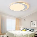 Crescent LED Flush Ceiling Light Simple Style Acrylic Ceiling Lamp in White for Kid Bedroom Clearhalo 'Ceiling Lights' 'Close To Ceiling Lights' 'Close to ceiling' 'Flush mount' Lighting' 197824