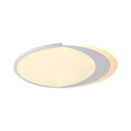 Crescent LED Flush Ceiling Light Simple Style Acrylic Ceiling Lamp in White for Kid Bedroom Clearhalo 'Ceiling Lights' 'Close To Ceiling Lights' 'Close to ceiling' 'Flush mount' Lighting' 197825